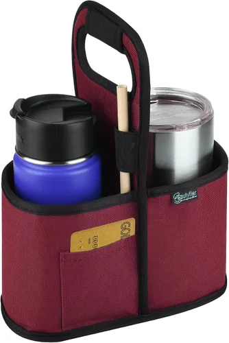 Miniatura 11 de Beautyflier Portabebidas con Asa para Entrega Portavasos de Café Aislado Reutilizable Portabebidas Portátil Soporte para 2 Tazas con Asa Organizador