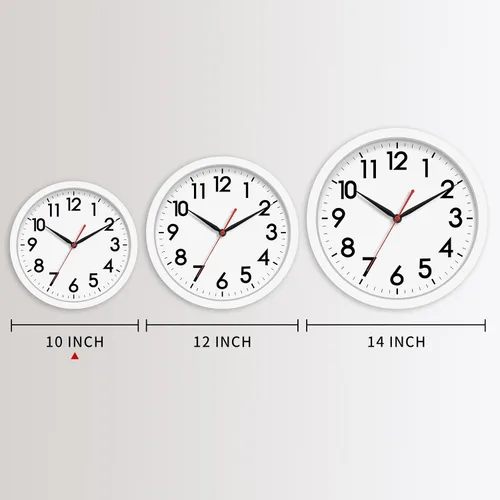 Miniatura 2 de AKCISOT Reloj de Pared Silencioso Sin Tic Tac Relojes de Pared Modernos Operados por Batería 10 Pulgadas, Reloj Clásico Pequeño Analógico Decorativo