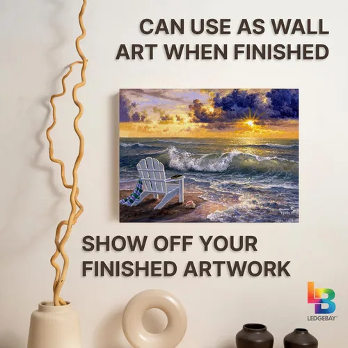Miniatura 9 de Ledgebay Kit de pintura por números DIY para adultos en lienzo enmarcado: Kit de pintura por números para principiantes a avanzados, los kits