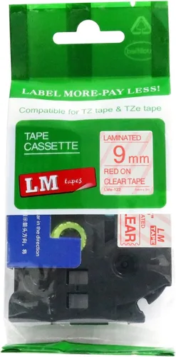 Miniatura 16 de Cinta LM - Brother PT-1010 3/8 pulgadas (0.354 in 0.35 laminadas) Negro sobre transparente compatible con TZe P-Touch Cinta para rotuladora Brother