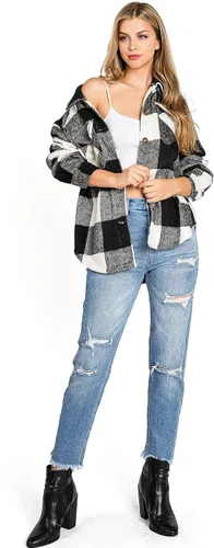 Miniatura 4 de Love Tree Chaqueta de abrigo a cuadros de gran tamaño para mujer