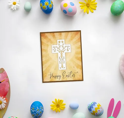 Miniatura 4 de Hying Troqueles de corte de marco de conejo de Pascua para hacer tarjetas, troqueles de cruz de simetría hueca, plantillas de troqueles de huevos