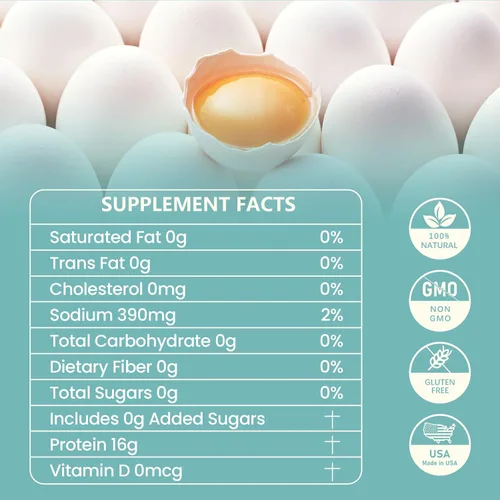 Miniatura 2 de inGreens Polvo de proteína de clara de huevo seca de 10 onzas, sin gluten, sin OMG y sin soja, fabricado en Estados Unidos, versátil para cocinar