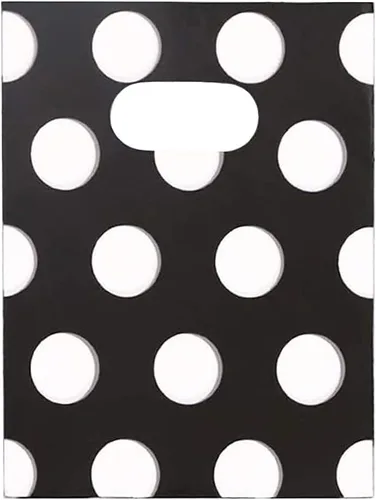 Miniatura 10 de Joyhey 100 bolsas de regalo de geometría de plástico de 5.7 x 7.7 pulgadas con asas troqueladas, bodas, fiestas, productos promocionales Geometry