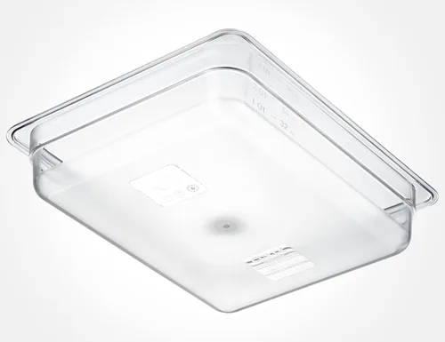 Miniatura 3 de CURTA Paquete de 6 bandejas de comida NSF, tamaño medio de 2 1/2 pulgadas de profundidad, plástico de policarbonato comercial transparente apto