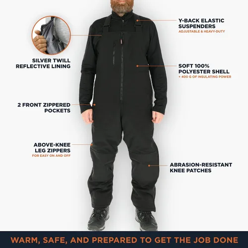 Miniatura 3 de RefrigiWear Overol de babero alto con aislamiento Softshell, calificación de comodidad de -20F