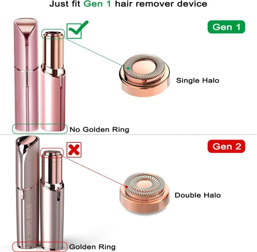 Miniatura 2 de 4 cabezales de repuesto LinMei compatibles con GEN 1 Finishing Touch Flawless removedor de pelo sin dolor para mujer, con cepillos de limpieza