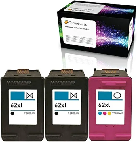 Cartucho de tinta de repuesto para HP 62XL para impresoras HP Officejet 5742 5740 8040 Envy 5540 5640 5660 7640 (2 negro 1 color)