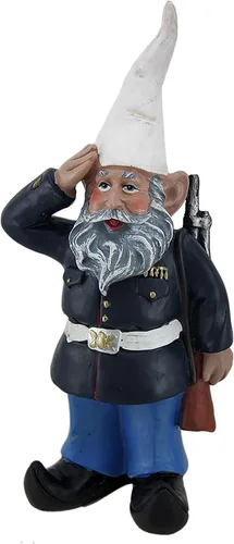 Zeckos Vestido de saludo de 8 pulgadas de alto Blues Bill U.S. Marine Military Garden Gnomo Estatua - Decoración patriótica para interiores y