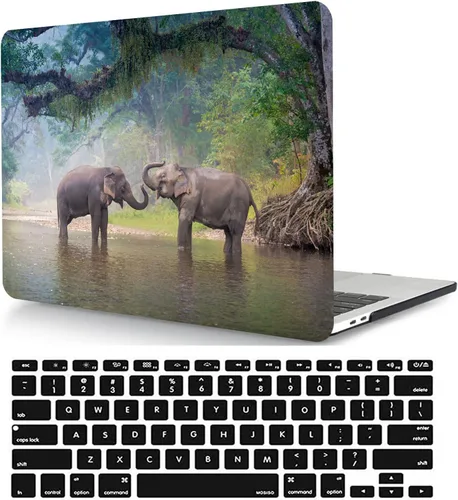 Miniatura 11 de Funda compatible con MacBook Air de 11 pulgadas, cubierta protectora de plástico y cubierta de teclado, grano de madera