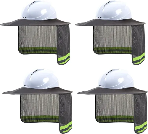 Miniatura 11 de Parasol para Casco Duro, Visera de Alta Visibilidad con Protección para el Cuello con Tira Reflectante, Accesorios para Casco Duro, Visera Completa