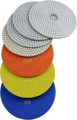 Miniatura 8 de Wet 6" 7-Step Diamond Pulir Pads Flexible Lijado Herramientas Discos Buff