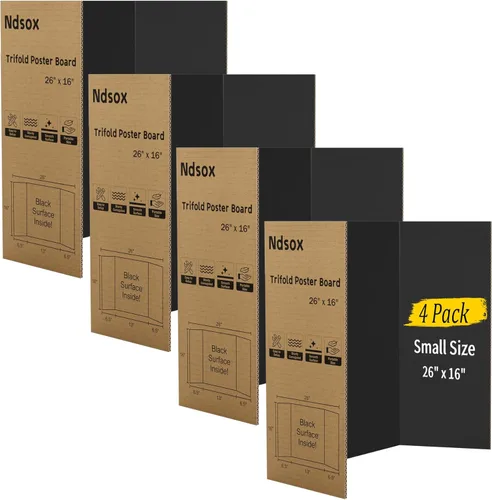 Miniatura 9 de Ndsox Paquete de 4 tableros de póster triples blancos de 36 x 48 pulgadas, cartón corrugado grande, para presentaciones de negocios, pósterboard