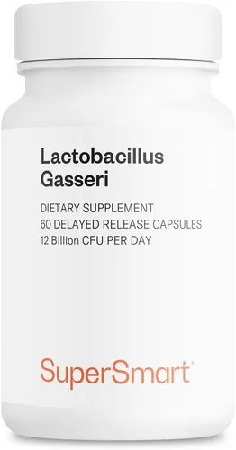 Supersmart - Lactobacillus Gasseri 12 mil millones de UFC por día - Suplemento probiótico | Sin OMG y sin gluten - 60 cápsulas DR (liberación
