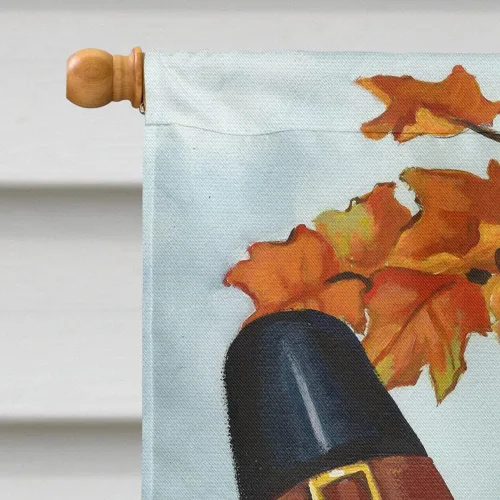 Miniatura 572 de Caroline's Treasures PPP3090GF - Bandera decorativa para jardín de bulldog inglés y otoño, para exteriores, patio, flores, tamaño de jardín