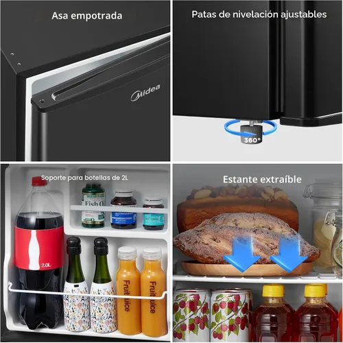 Miniatura 7 de Midea MERM17B0ABB - Mini refrigerador de 1.7 pies cúbicos, refrigerador compacto con termostato ajustable, puerta reversible, bajo nivel de ruido