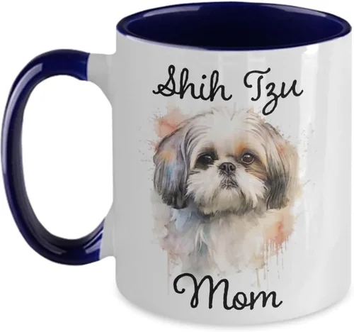 Miniatura 4 de Taza de café Shih Tzu Mom, taza conmemorativa de acuarela para mascotas. Regalos para mamás de perros, regalo para amantes de los perros