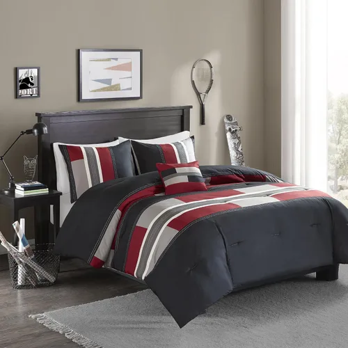 Comfort Spaces Juego de edredón casual de diseño deportivo, color vibrante, estilo de vida activo para niños, decoración de dormitorio para niños,