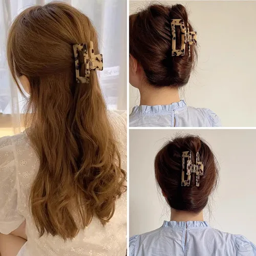 Miniatura 5 de Pinzas para el cabello de 3 pulgadas, diseño francés, pinza rectangular para el cabello para mujeres, damas y madres (paquete de 2)