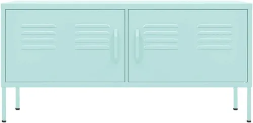Miniatura 3 de Soporte de TV de metal de acero con almacenamiento, gabinete de TV de metal clásico, mesa consola de entretenimiento con estantes de almacenamiento