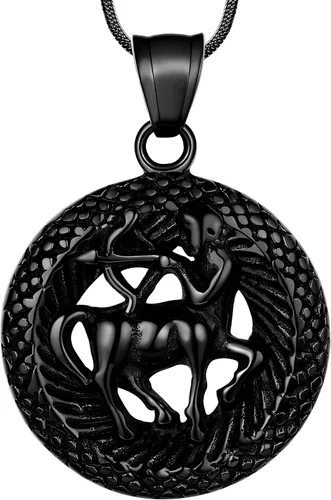 Hipunk Collar de 12 constelaciones, signo de estrella del zodiaco, colgante de horóscopo, acero inoxidable 316L, regalo de cumpleaños para hombres y