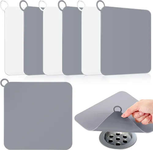 Yinkin 6 Tapas de Drenaje para Mantener Alejados a los Insectos, Tapones de Silicona para Piso de Ducha y Bañera, Tapetes Antiolor de Alcantarilla,