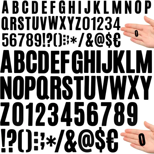 Miniatura 13 de Qilery 32 hojas de 0.5 pulgada de calcomanías de letras y números autoadhesivas, letras de vinilo alfabéticas de gran fuente, etiquetas de números