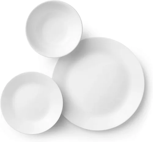 Miniatura 3 de Corelle Vitrelle - Juego de vajilla de servicio de 18 piezas para 6 piezas, color blanco escarcha de invierno y Vitrelle de 28 onzas, juego de 6