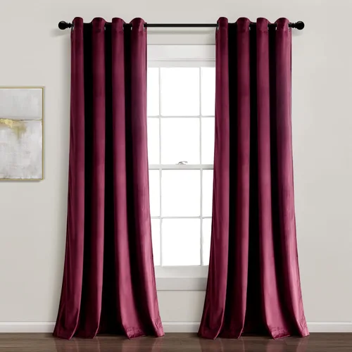 Miniatura 14 de Lush Decor Prima Velvet Sólido - Par de paneles de cortinas para ventana con ojales de filtrado de luz, 95" L x 38" A, Negro