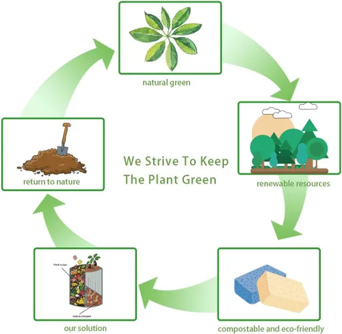 Miniatura 6 de Esponjas de limpieza grandes de celulosa natural (paquete de 3) – biodegradables, absorbentes, multiusos para cocina, coche y hogar