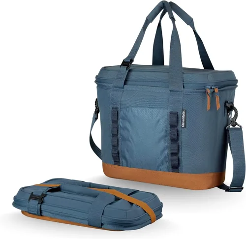 Miniatura 15 de CleverMade - Bolsa enfriadora aislada plegable – Enfriador suave a prueba de fugas para 30 latas para playa, viaje, automóvil – Correa para hombro