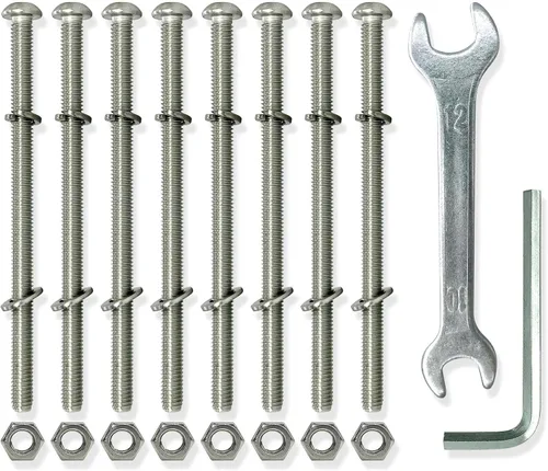 Miniatura 10 de Kit universal de accesorios para cabecero y estribo, tuercas y pernos de acero inoxidable 304 para marco de cama, cabecero y estribo