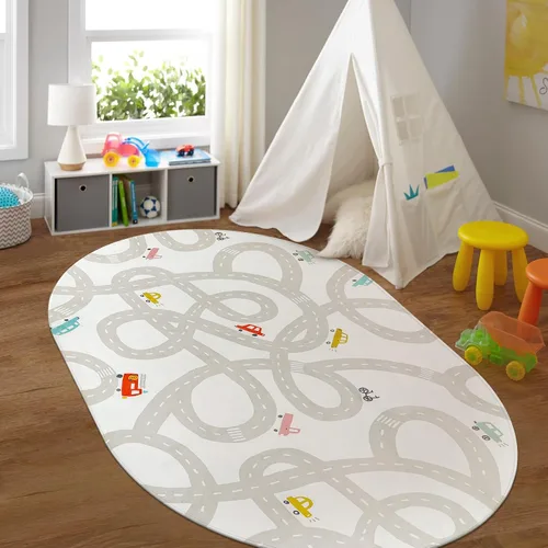 Miniatura 13 de STARUIA Alfombra de juego para niños, 60 x 32 pulgadas, ultra antideslizante, alfombra educativa para niños, alfombra de coche lavable