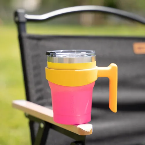 Miniatura 5 de BJPKPK - Taza/vaso de 10 onzas de acero inoxidable con aislamiento, con asa, pajilla y tapa, color puesta de sol pastel Atardecer A-Pastel
