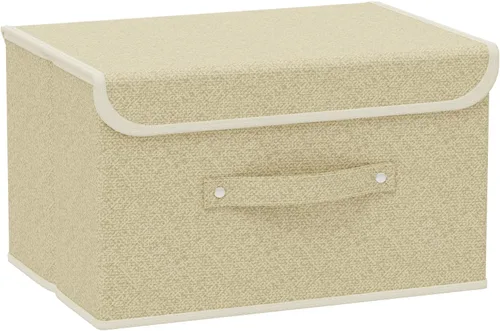 Miniatura 31 de Cajas de almacenamiento, contenedores de almacenamiento plegables con tapas, cestas de almacenamiento de tela de algodón y lino con asa