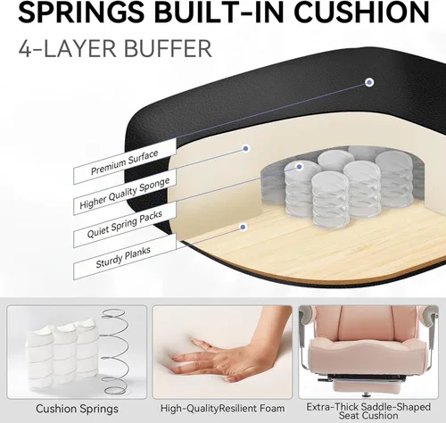 Miniatura 7 de Efomao - Silla ejecutiva de escritorio para oficina, con reposapiés, soporte lumbar y capacidad de carga hasta 450 libras, silla de computadora
