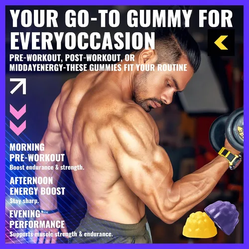Miniatura 9 de Gomitas de Monohidrato de Creatina (5g) – Energía Pre-Entrenamiento y Apoyo al Crecimiento Muscular para Hombres y Mujeres Gomitas de Electrolitos