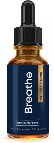 BREATHE Gotas de Gordolobo 8-en-1 para Pulmones y Vías Respiratorias 2 fl.oz. - Menta, Tomillo y Extracto de Hoja de Gordolobo - Desintoxicación