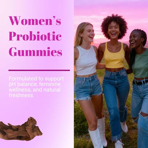 Miniatura 6 de Her Juicy Gomitas de Probióticos Femeninos para Mujeres con Olmo Resbaladizo, Prebióticos y Lactobacillus - para Equilibrio del pH y Salud