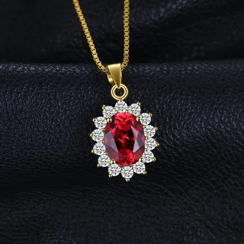 Miniatura 34 de JewelryPalace Princess Diana Kate Middleton Natural Amethyst Citrine Garnet Peridot Topaz Created Ruby Sapphire Simulated Emerald Pendant Necklace