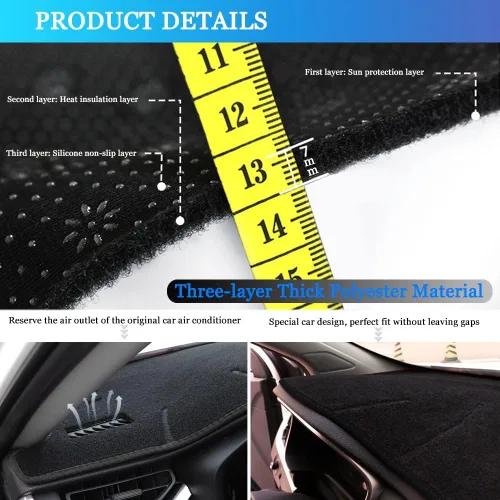Miniatura 5 de Cubierta de salpicadero para salpicadero, alfombra personalizada para Toyota RAV4 2013 2014 2015 2016 2017 2018 Accesorios antideslizante protector