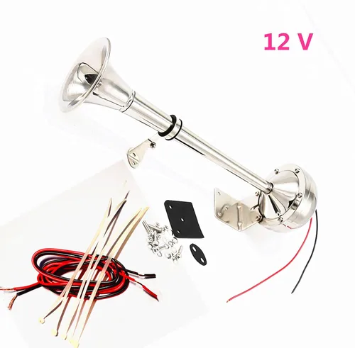 Miniatura 6 de Bocina de coche 160db barco marino potente cuerno plata 12V coche eléctrico cuerno con soporte de montaje trompeta camión cuerno v plata AI-ME202 0