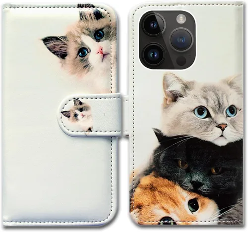 Miniatura 17 de Bcov Funda para iPhone 15 Pro Max, funda de piel con tapa y soporte para tarjeta y soporte para iPhone 15 Pro Max