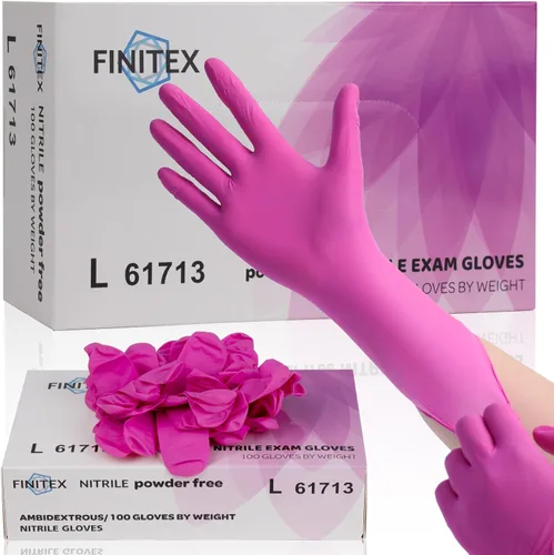 Miniatura 12 de FINITEX Nitrile Disposable Latex-Free Gloves - 3.5mil 100/1000PCS Powder-Free Latex Free Cleaning Medical Exam Food Gloves rosa rojo (pequeño 100)