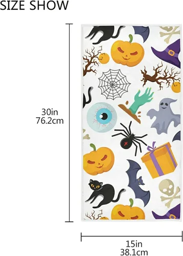 Miniatura 3 de senya Toallas de mano suaves de Halloween, calabaza de Halloween, fantasma, toallas de mano altamente absorbentes para baño