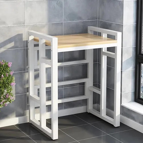 Miniatura 3 de Estante grueso para lavadora con estante ajustable, estante de almacenamiento apilable que ahorra espacio, soporte apilable para lavadora y secadora