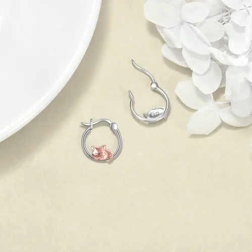 Miniatura 84 de VONALA Bonitos aretes de aro de plata de ley 925, regalos de cumpleaños para mujer