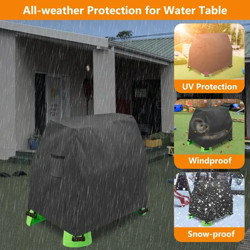 Miniatura 4 de Cubierta para mesa de agua para niños, resistente al aire libre, 600D, impermeable, anti-UV, a prueba de polvo, para niños, compatible con Step2