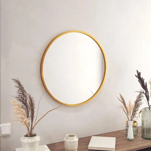 Miniatura 3 de Espejo de pared circular dorado de 24 pulgadas, espejo de pared redondo para entradas, baños, salas de estar y más (dorado, 24 pulgadas)