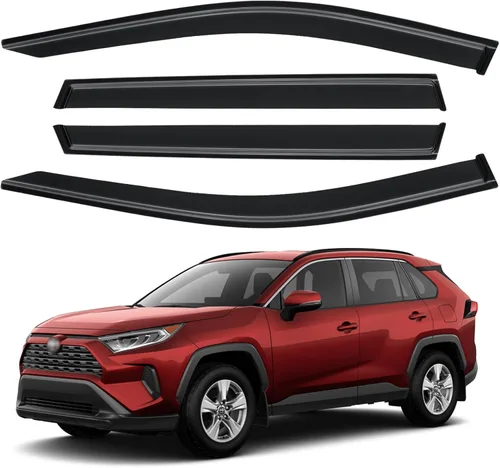 Miniatura 24 de YQAUTEC Viseras de Ventana Protectores de Lluvia para Honda Civic 2022 2023 2024 2025 2026, Deflectores de Viento de Ventilación de Ventana Fuera